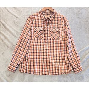 Asceno Mens Multi Color Plaid Button Up Snap Button Shirt Size XXL Western Chore